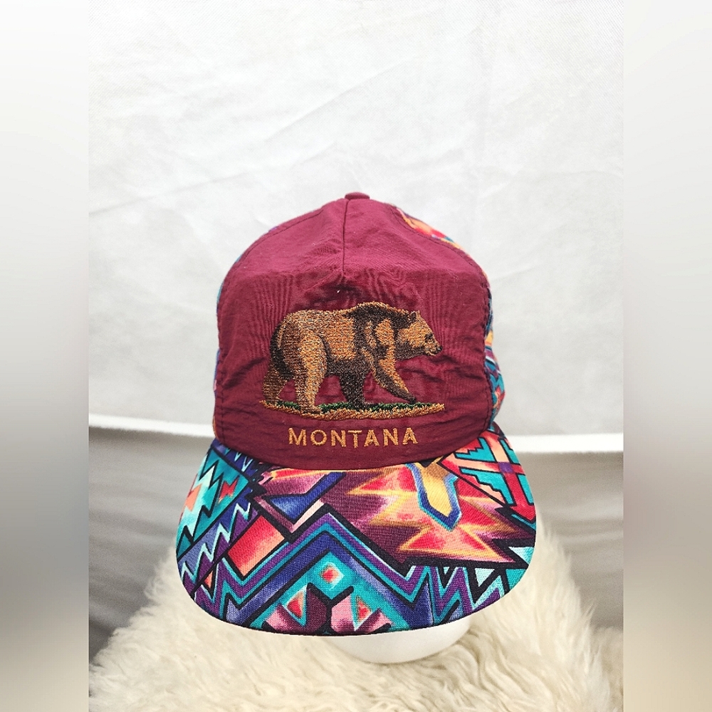 Sport America Vintage Trucker Hat Montana Bear Navajo